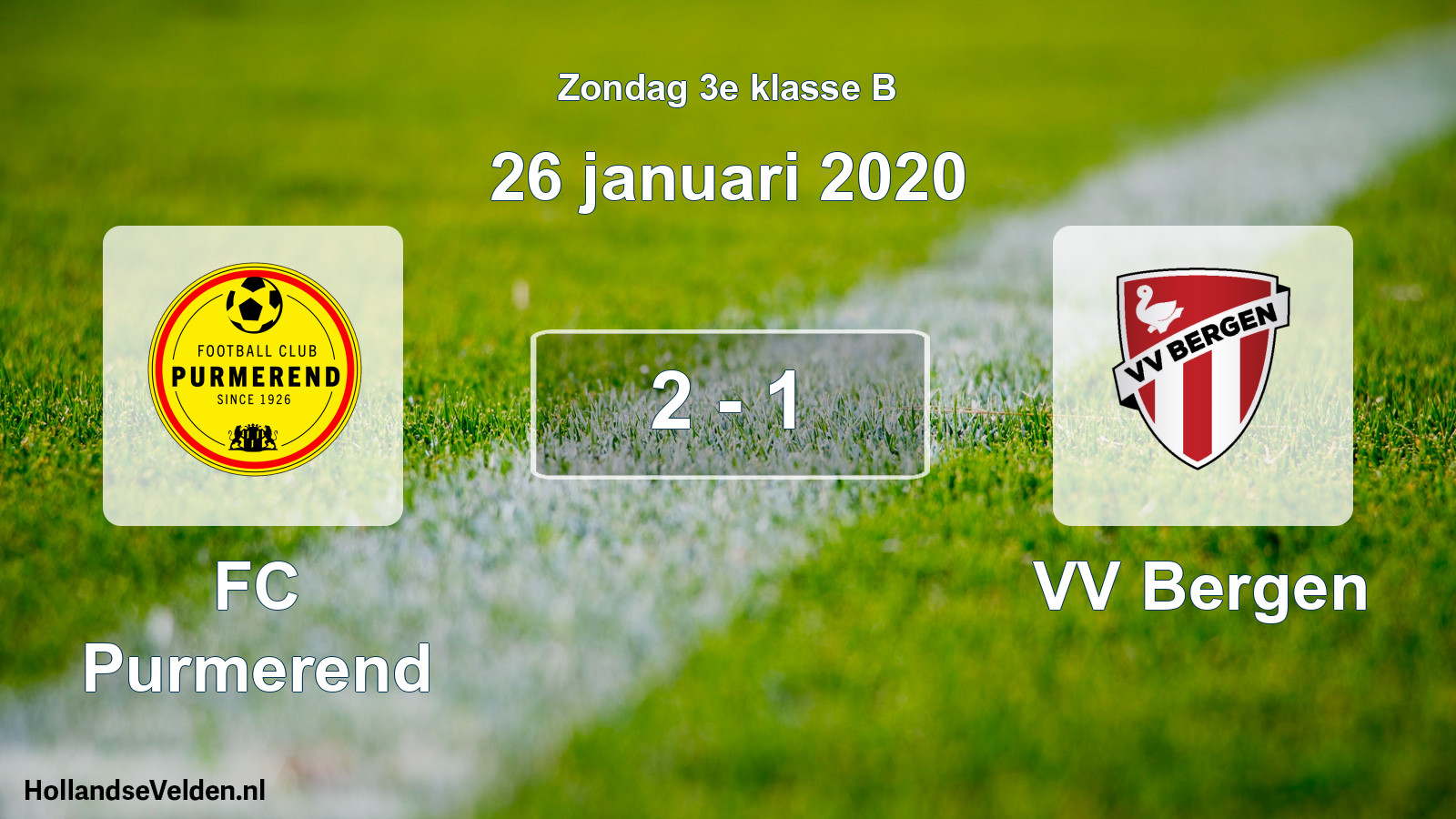 Total number of matches played: FC Purmerend - VV Bergen 2 - 1 (26 January 2020)