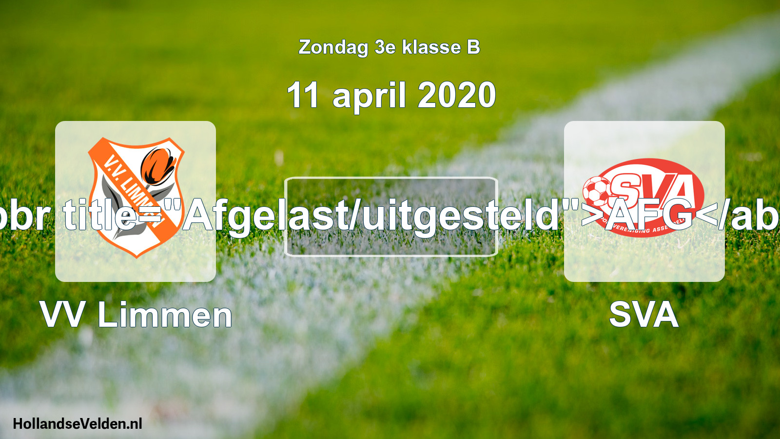 Scheduled Match: VV Limmen - SVA (11 April 2020)