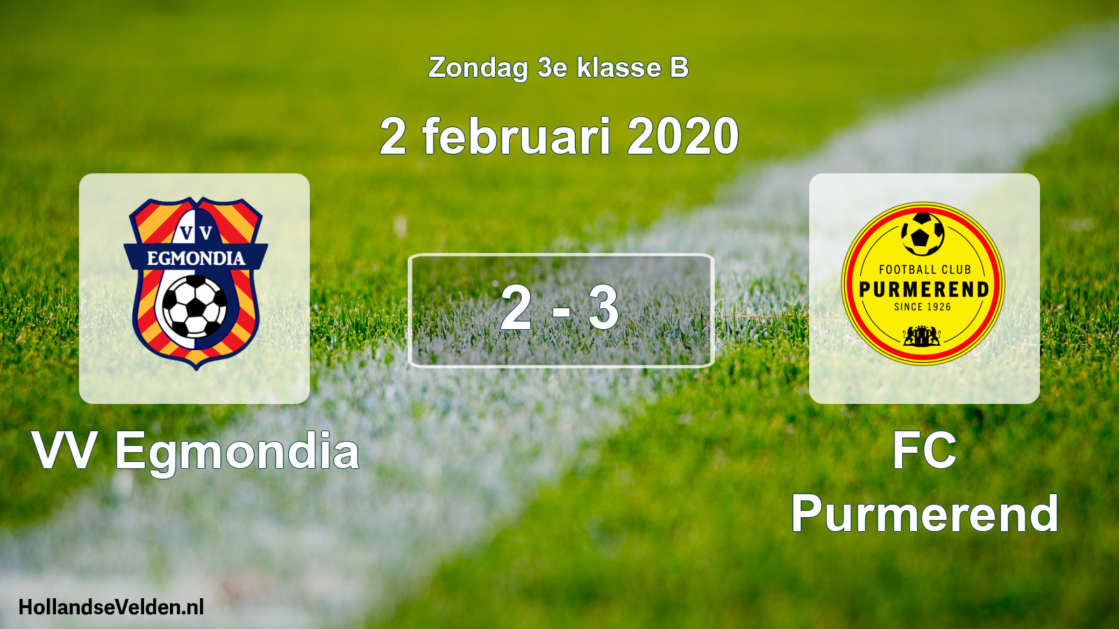 Total number of matches played: VV Egmondia - FC Purmerend 2 - 3 (2 February 2020)