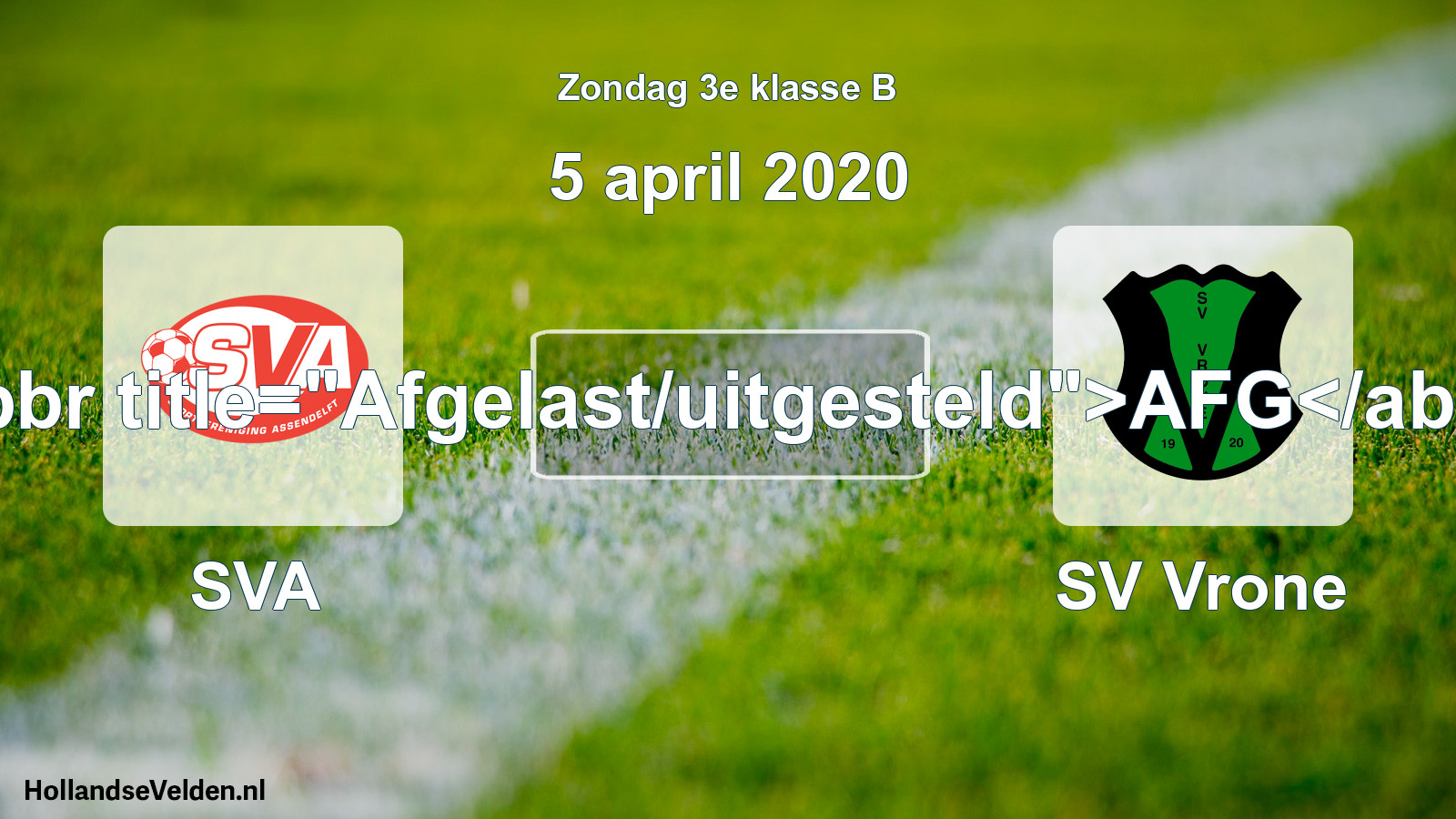 Scheduled Match: SVA - SV Vrone (5 April 2020)