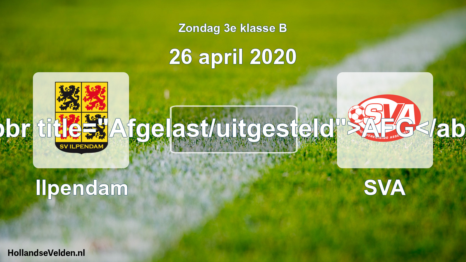 Scheduled Match: Ilpendam - SVA (26 April 2020)