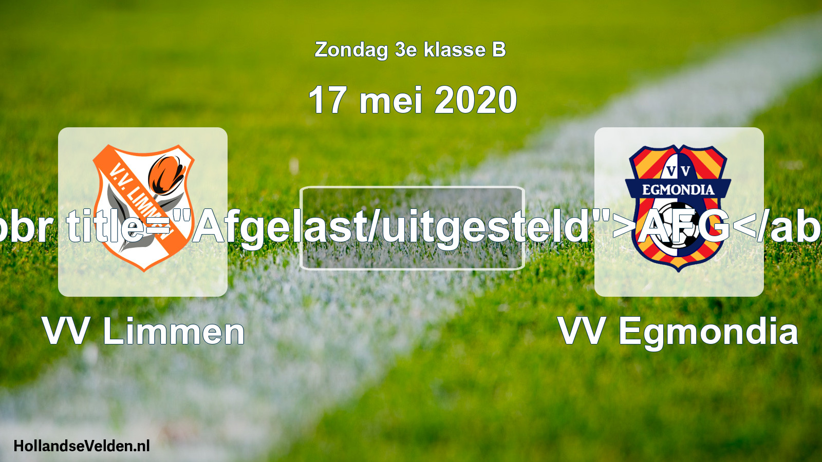 Scheduled Match: VV Limmen - VV Egmondia (17 May 2020)