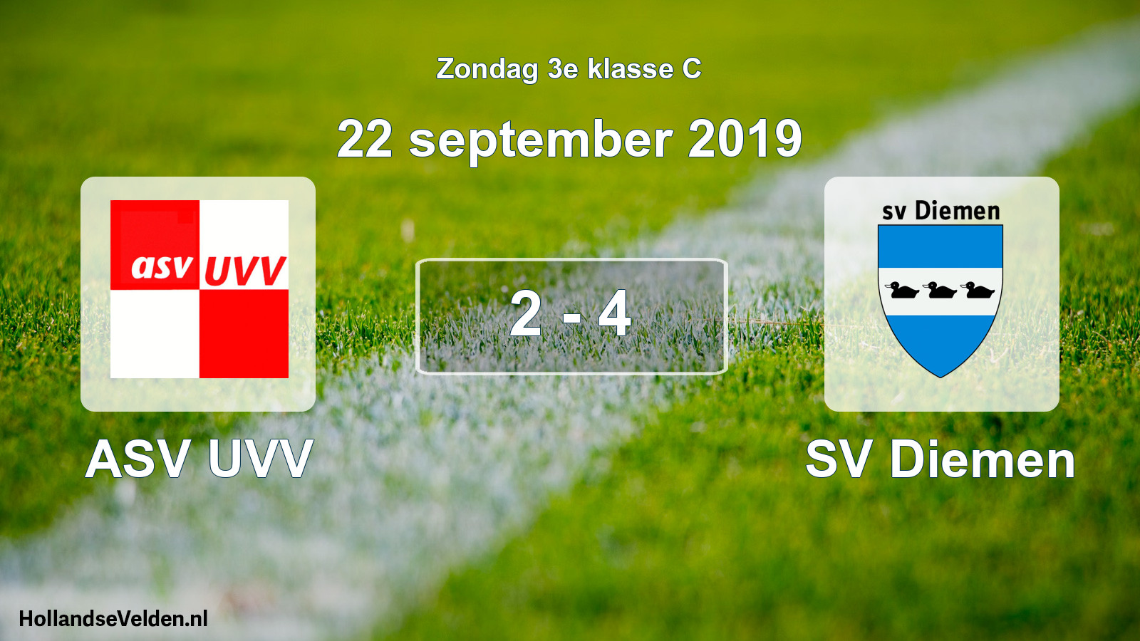 Total number of matches played: ASV UVV - SV Diemen 2 - 4 (22 September 2019)