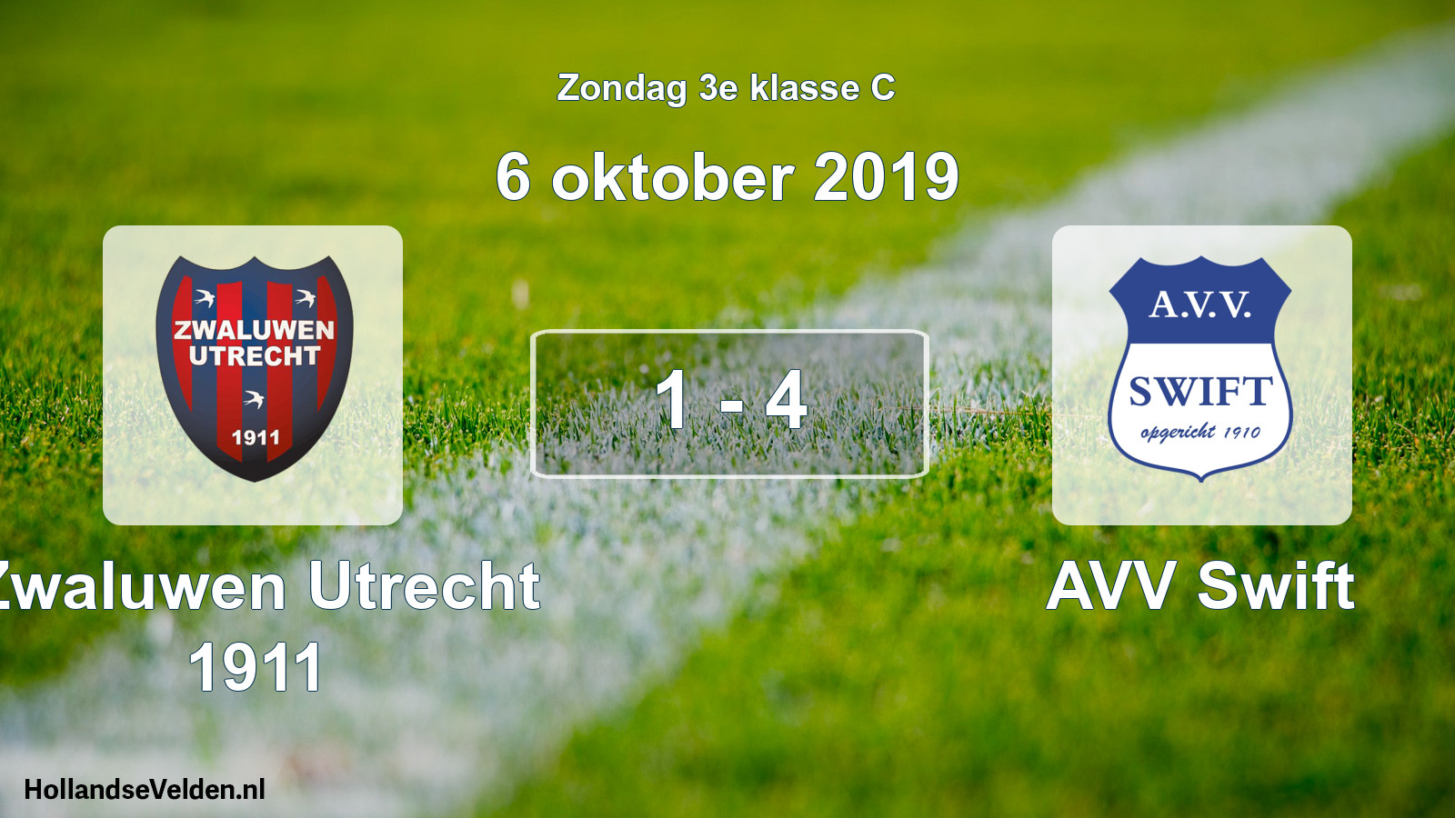 Total number of matches played: Zwaluwen Utrecht 1911 - AVV Swift 1 - 4 (6 October 2019)