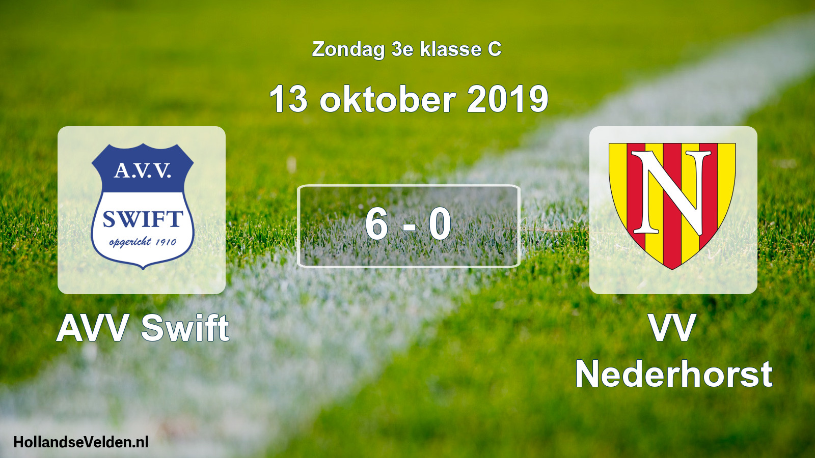Total number of matches played: AVV Swift - VV Nederhorst 6 - 0 (13 October 2019)