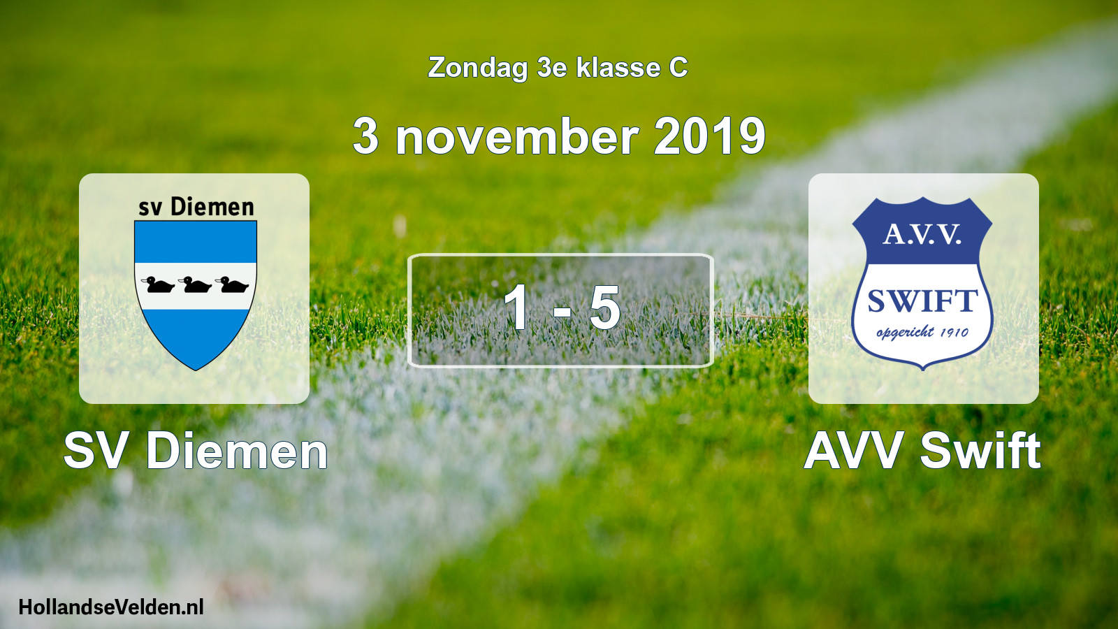 Total number of matches played: SV Diemen - AVV Swift 1 - 5 (3 November 2019)