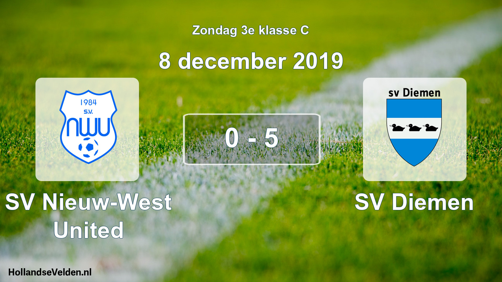Total number of matches played: SV Nieuw-West United - SV Diemen 0 - 5 (8 December 2019)