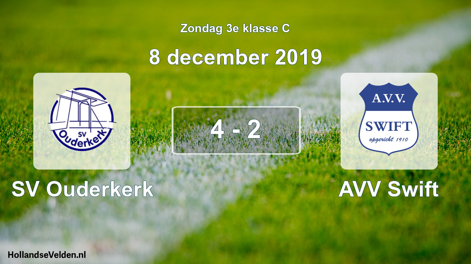 Total number of matches played: SV Ouderkerk - AVV Swift 4 - 2 (8 December 2019)