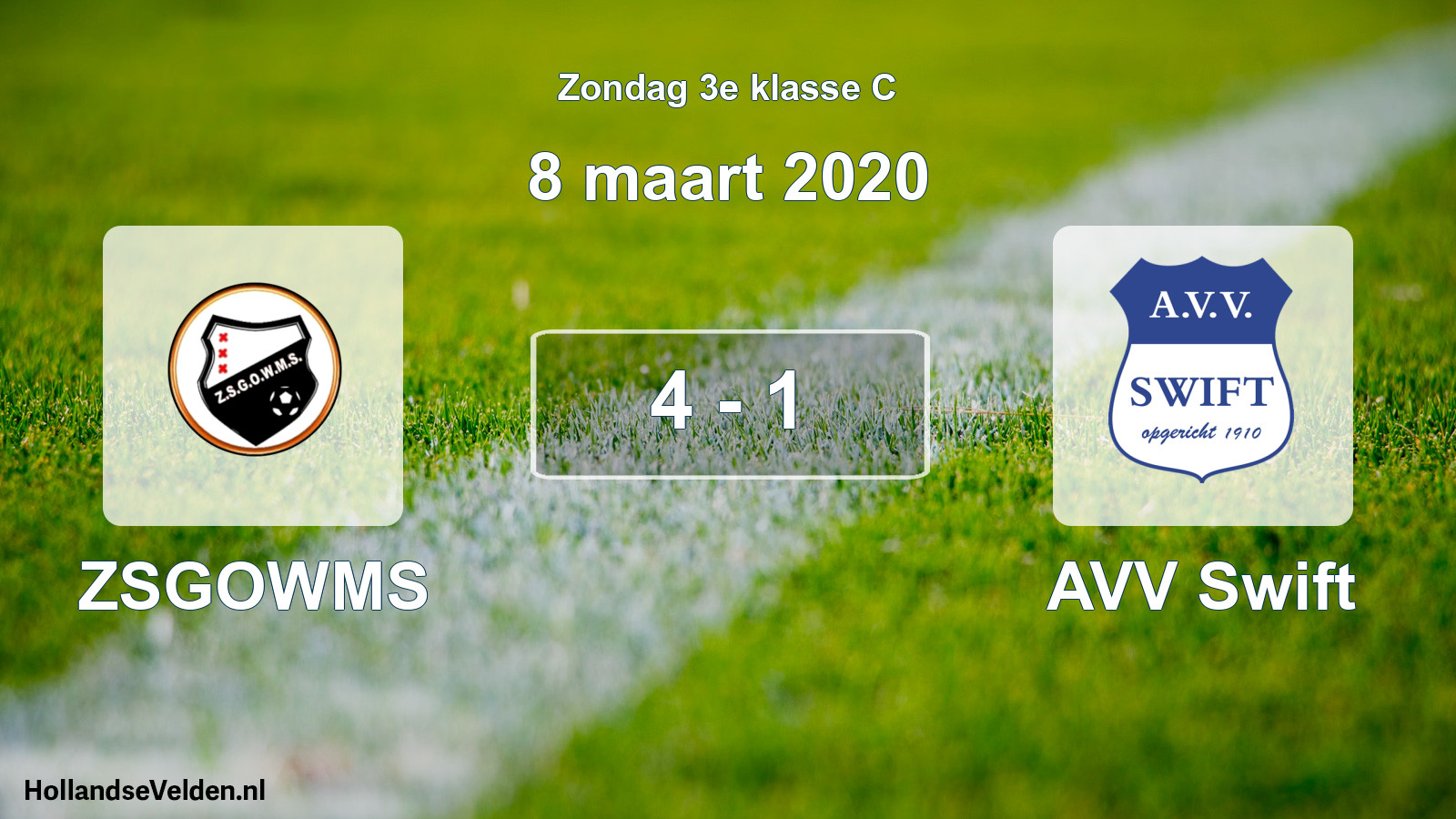 Total number of matches played: ZSGOWMS - AVV Swift 4 - 1 (8 March 2020)