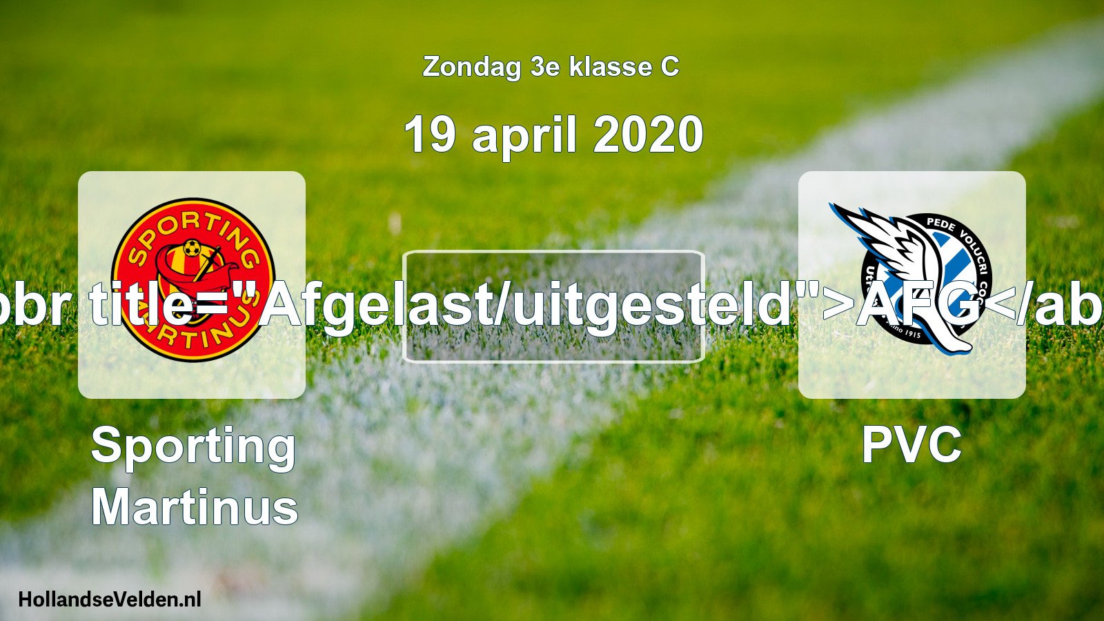Scheduled Match: Sporting Martinus - PVC (19 April 2020)