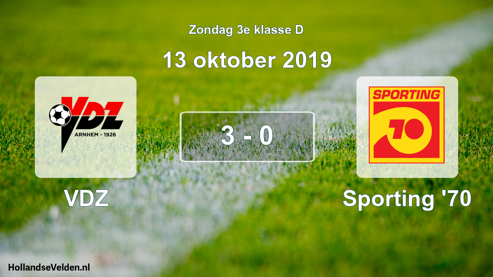Total number of matches played: VDZ - Sporting '70 3 - 0 (13 October 2019)