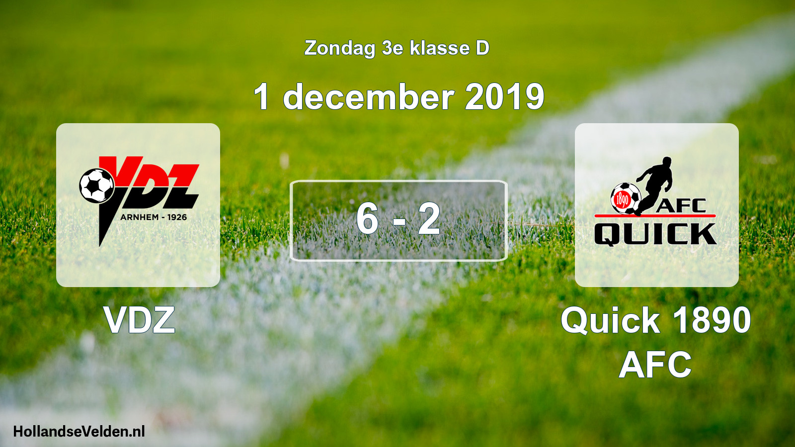 Total number of matches played: VDZ - Quick 1890 AFC 6 - 2 (1 December 2019)