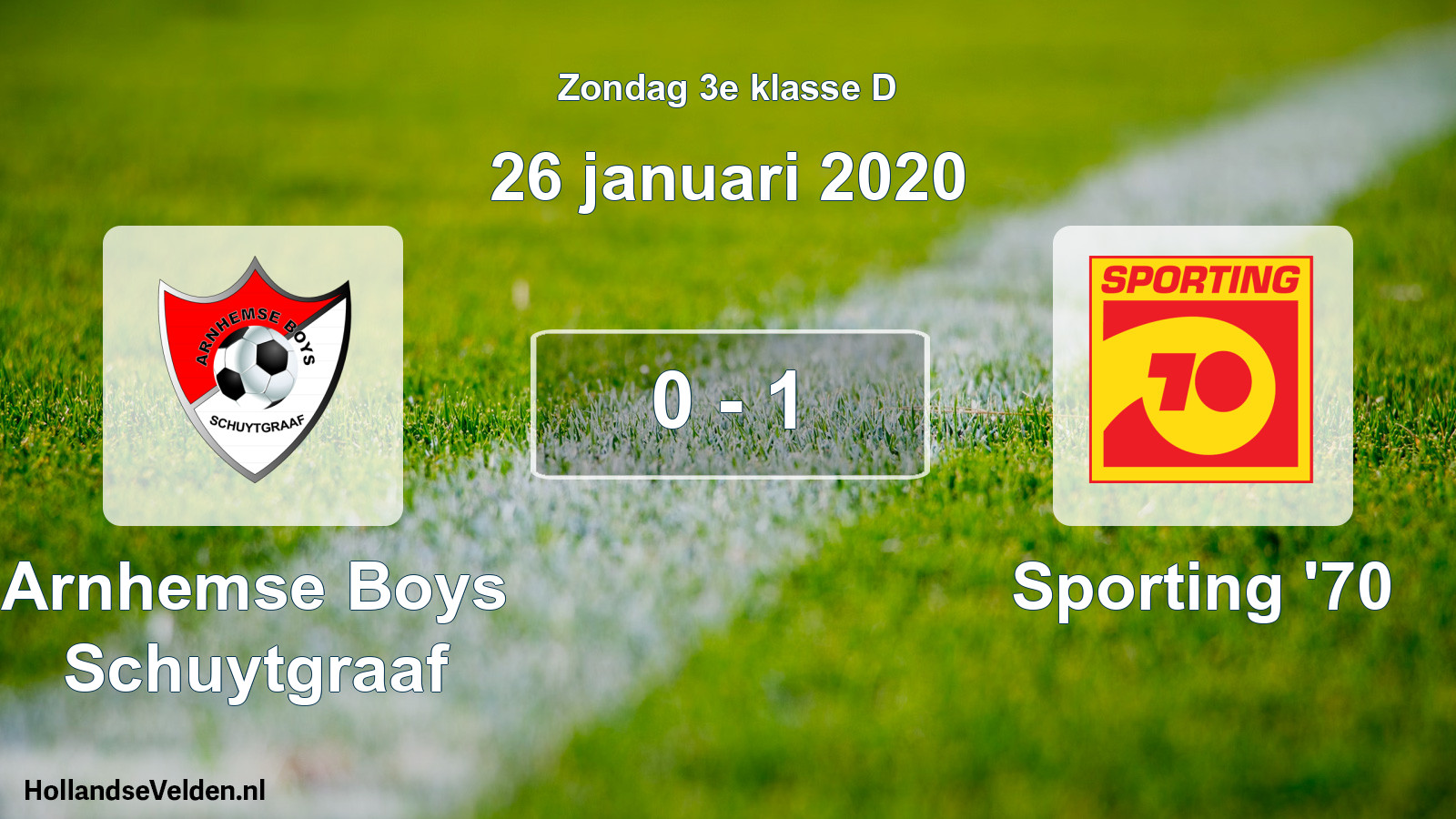 Total number of matches played: Arnhemse Boys Schuytgraaf - Sporting '70 0 - 1 (26 January 2020)