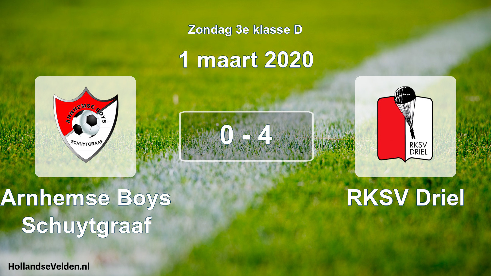 Total number of matches played: Arnhemse Boys Schuytgraaf - RKSV Driel 0 - 4 (1 March 2020)