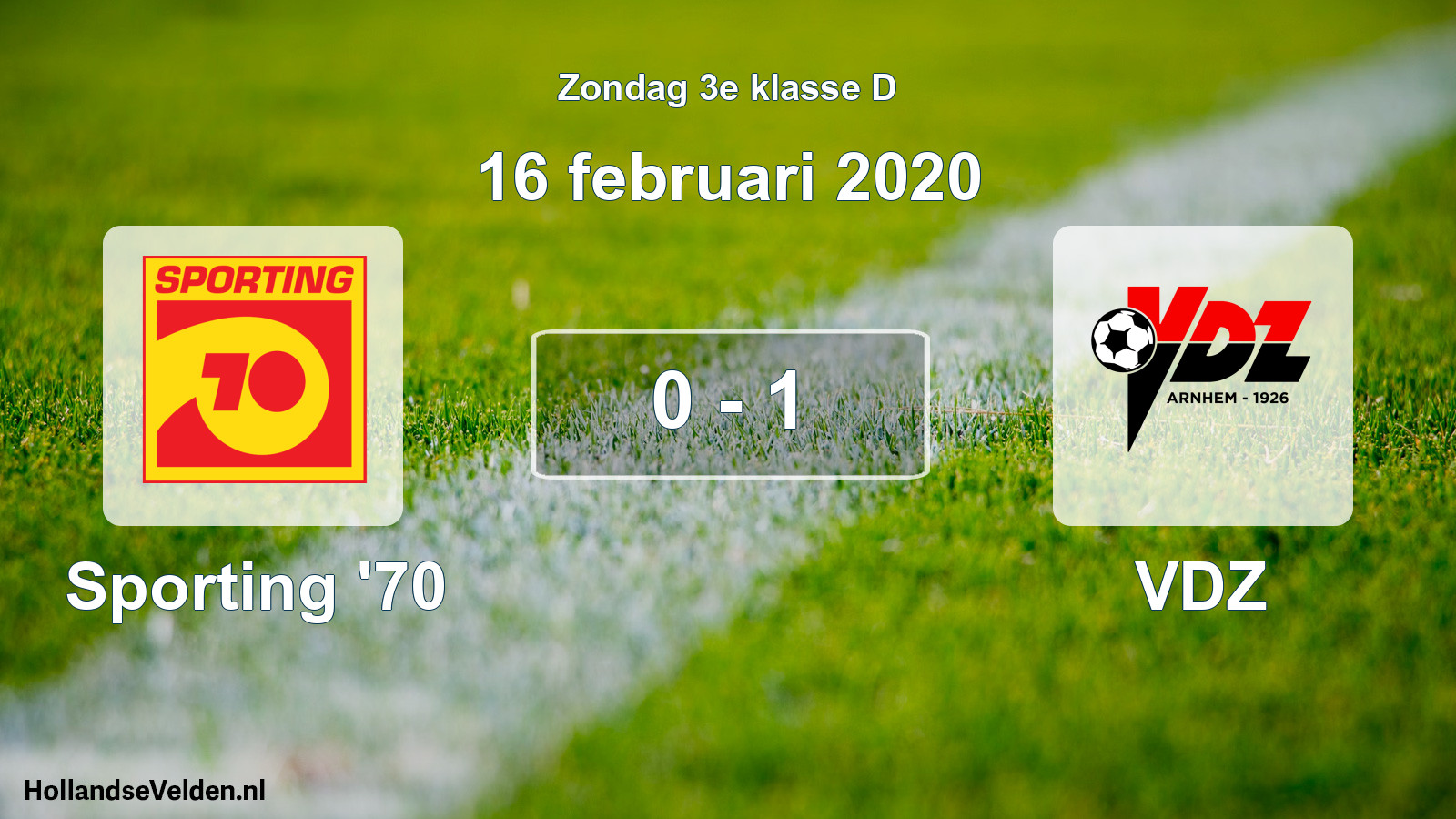 Total number of matches played: Sporting '70 - VDZ 0 - 1 (16 February 2020)