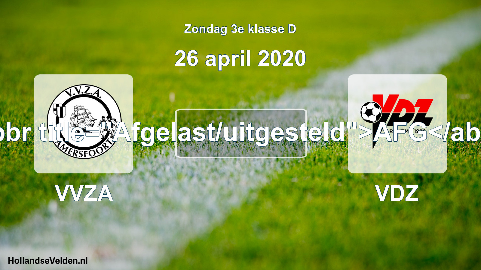 Scheduled Match: VVZA - VDZ (26 April 2020)