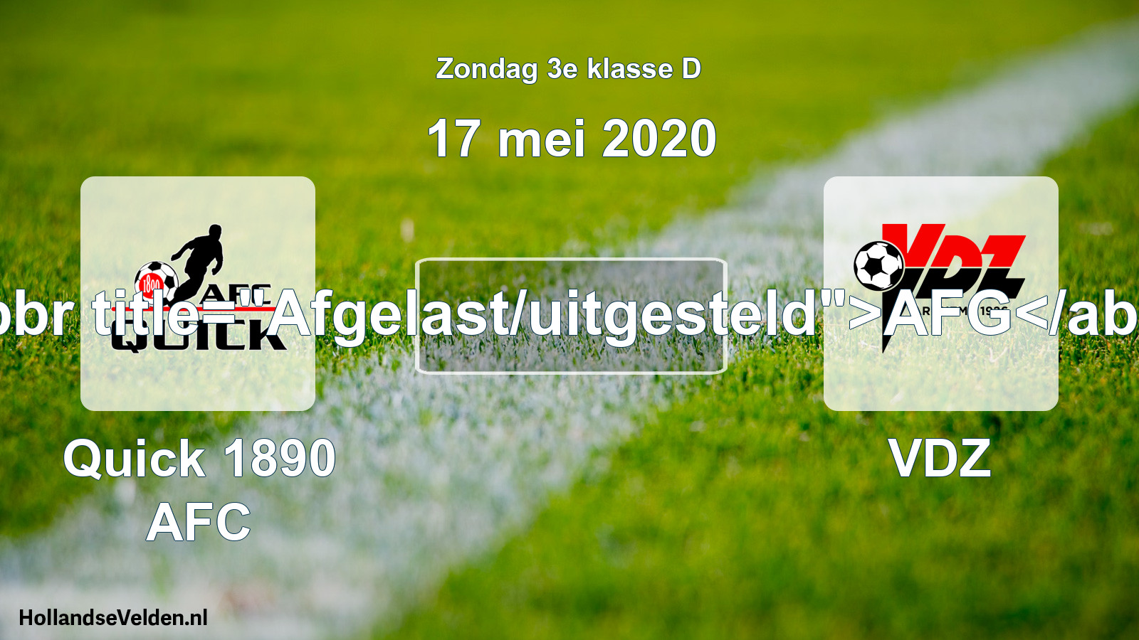 Scheduled Match: Quick 1890 AFC - VDZ (17 May 2020)