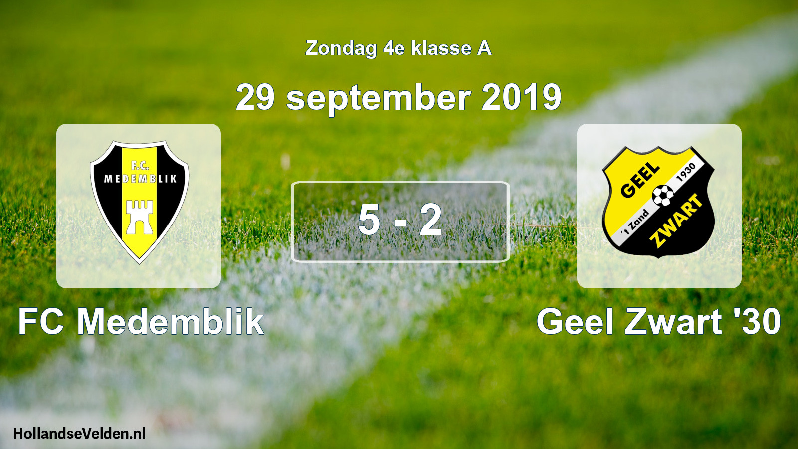 Total number of matches played: FC Medemblik - Geel Zwart '30 5 - 2 (29 September 2019)