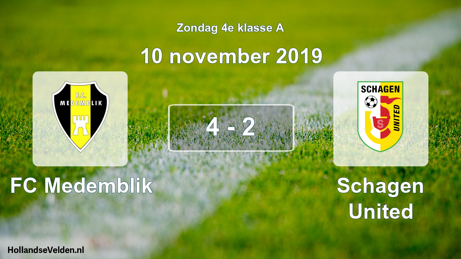 Total number of matches played: FC Medemblik - Schagen United 4 - 2 (10 November 2019)