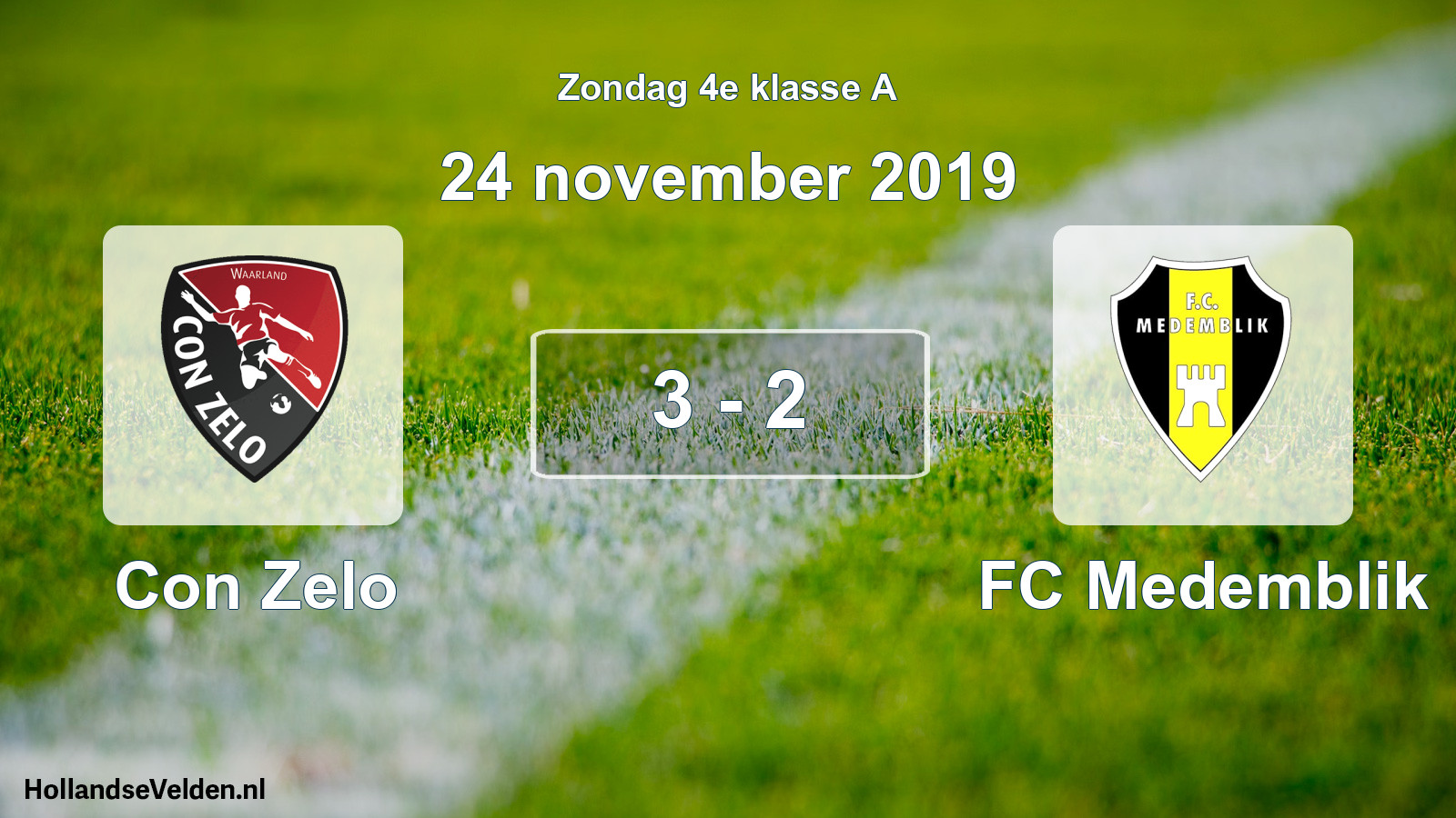 Total number of matches played: Con Zelo - FC Medemblik 3 - 2 (24 November 2019)