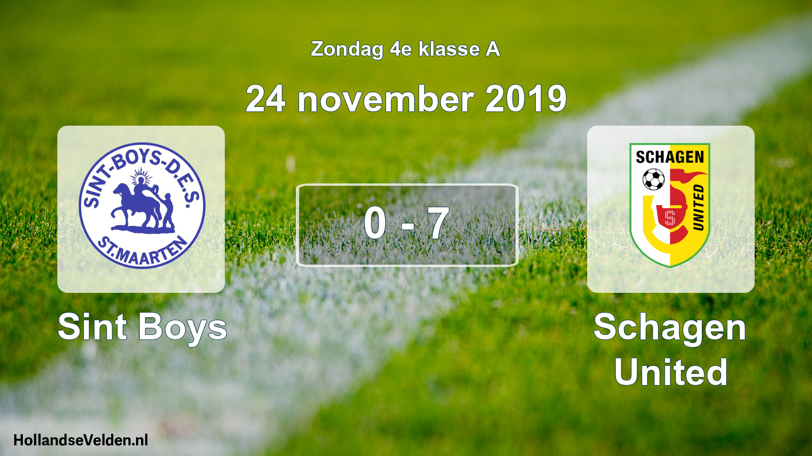 Total number of matches played: Sint Boys - Schagen United 0 - 7 (24 November 2019)