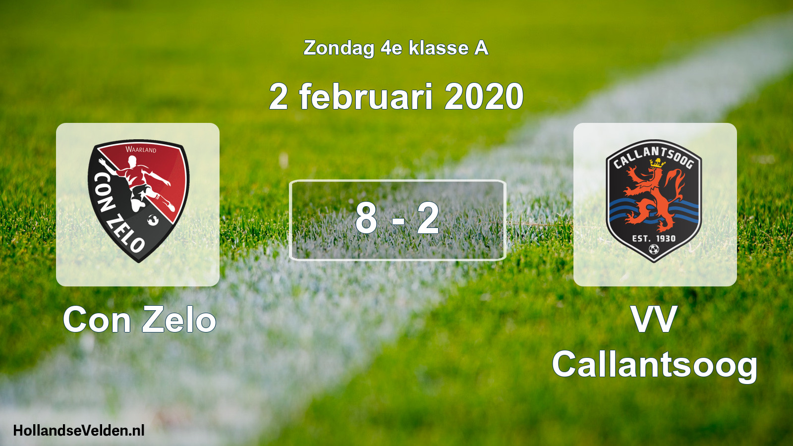 Total number of matches played: Con Zelo - VV Callantsoog 8 - 2 (2 February 2020)
