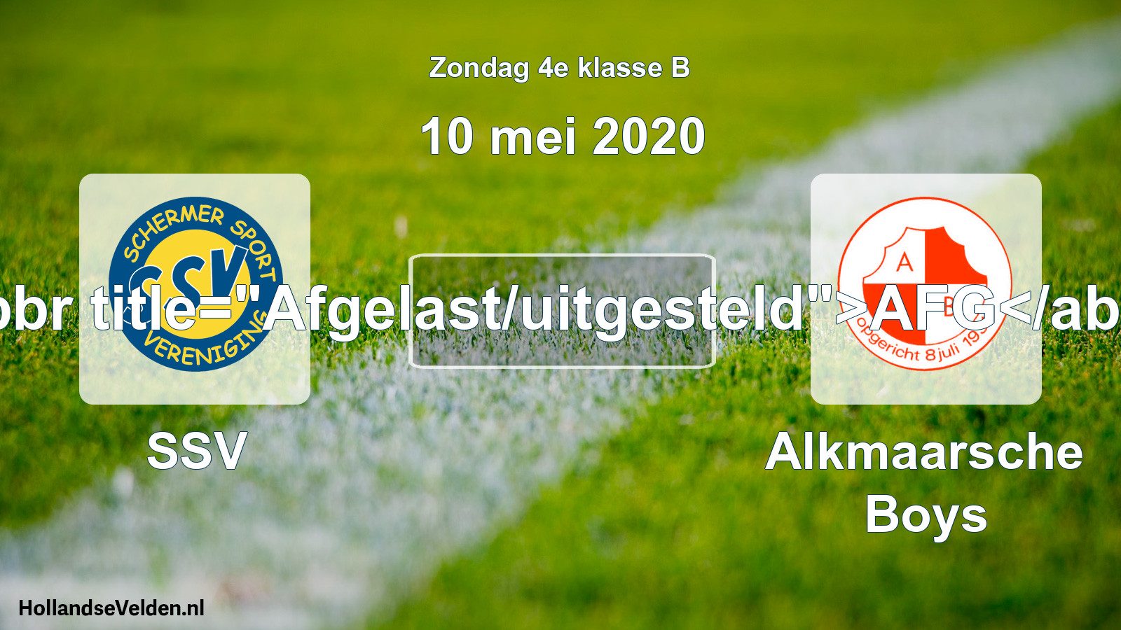 Scheduled Match: SSV - Alkmaarsche Boys (10 May 2020)
