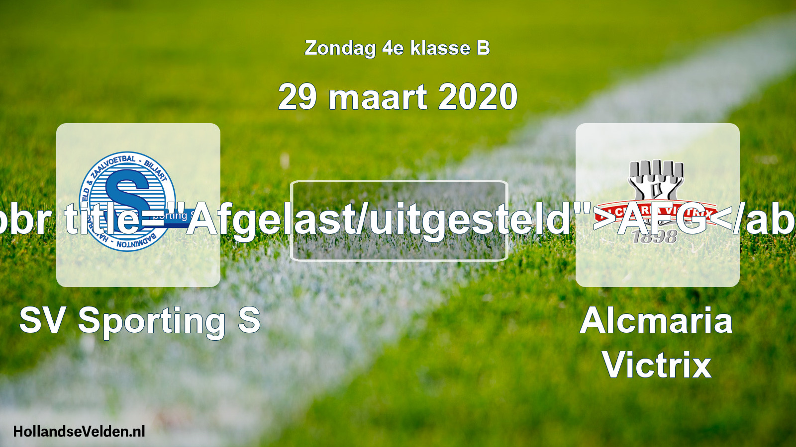 Scheduled Match: SV Sporting S - Alcmaria Victrix (29 March 2020)
