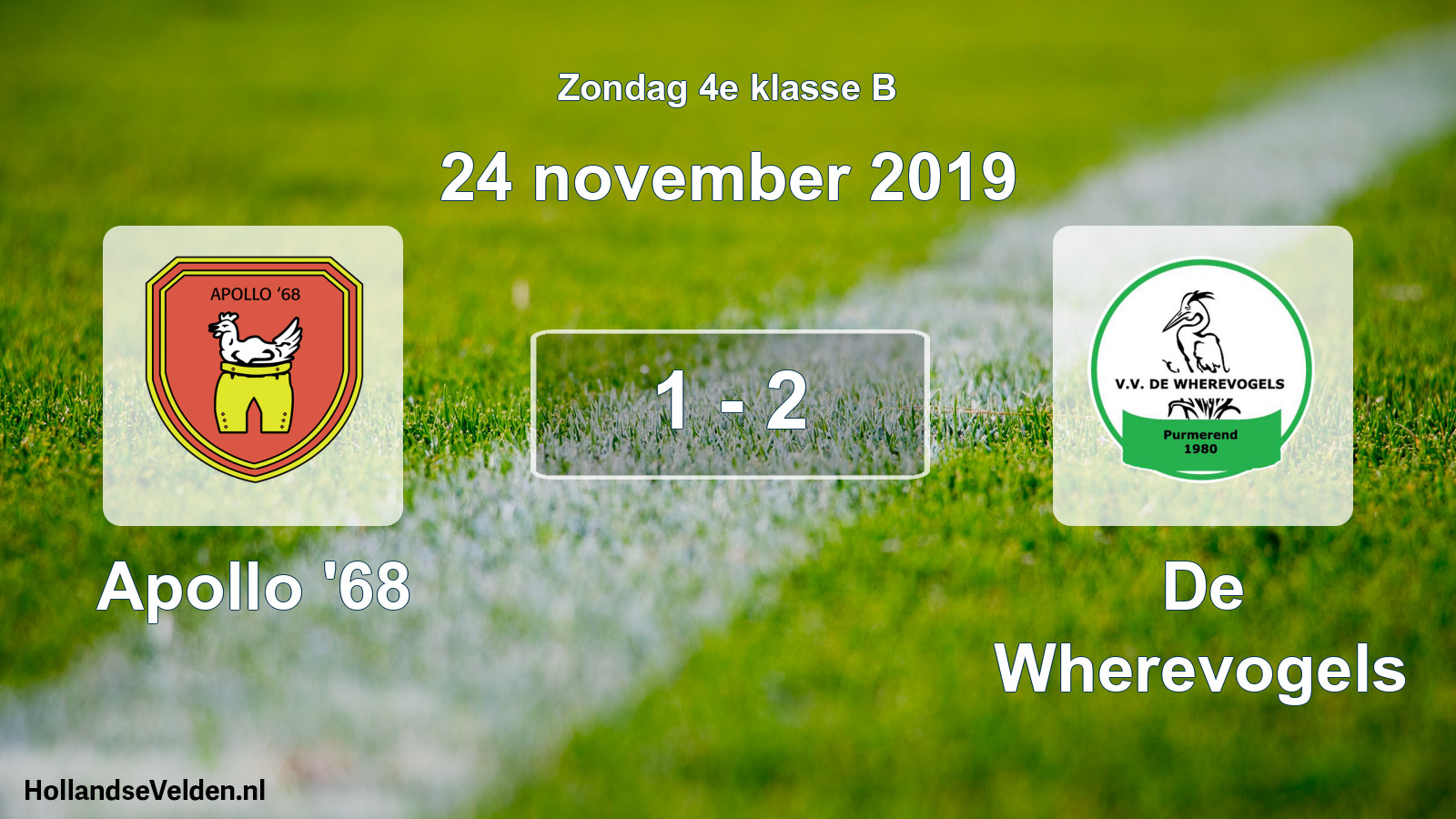 Total number of matches played: Apollo '68 - De Wherevogels 1 - 2 (24 November 2019)