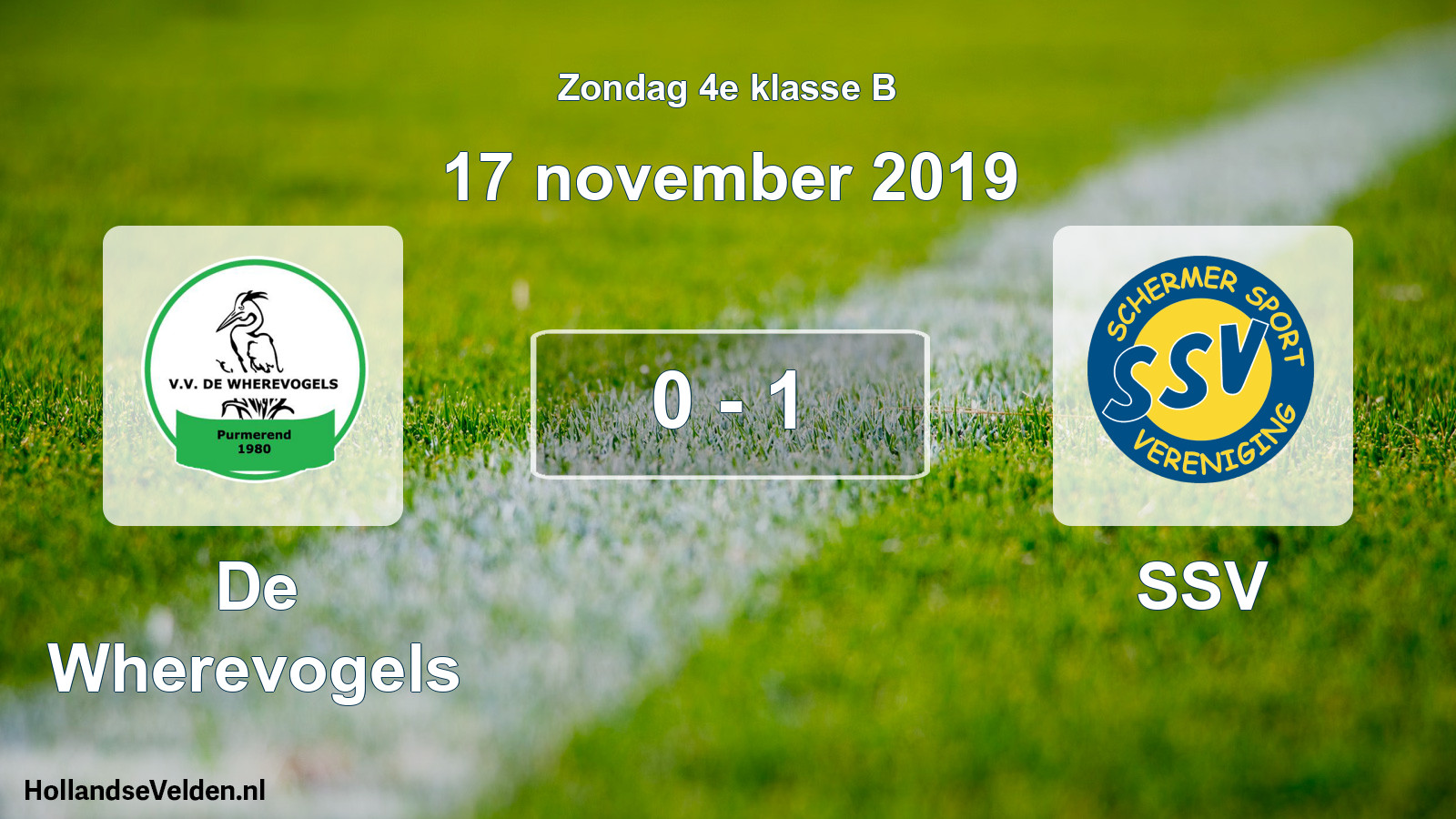 Total number of matches played: De Wherevogels - SSV 0 - 1 (17 November 2019)
