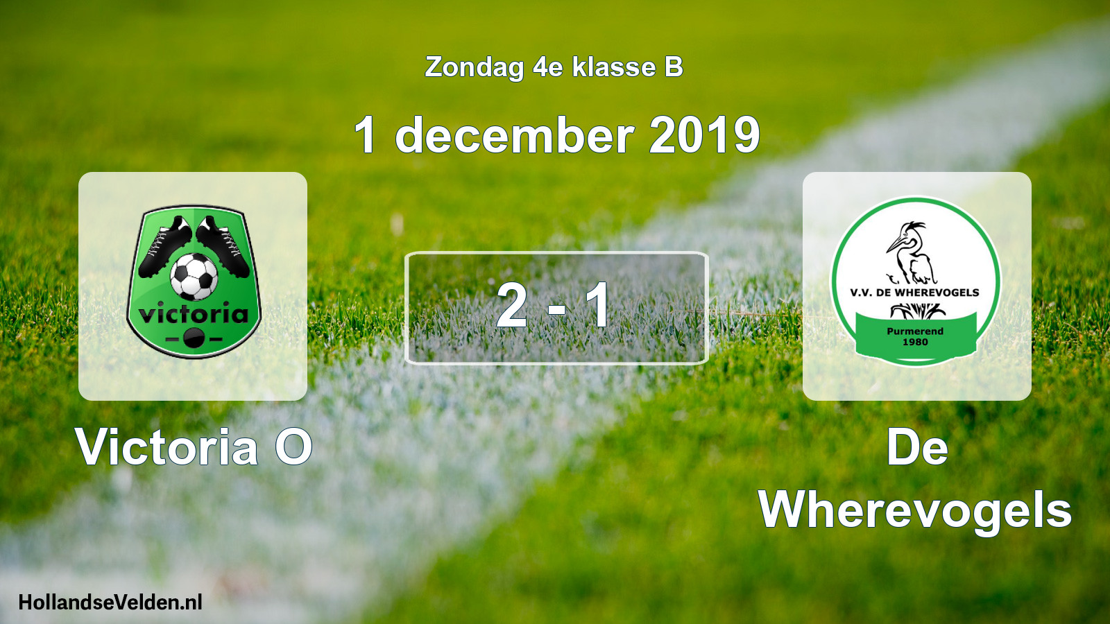 Total number of matches played: Victoria O - De Wherevogels 2 - 1 (1 December 2019)