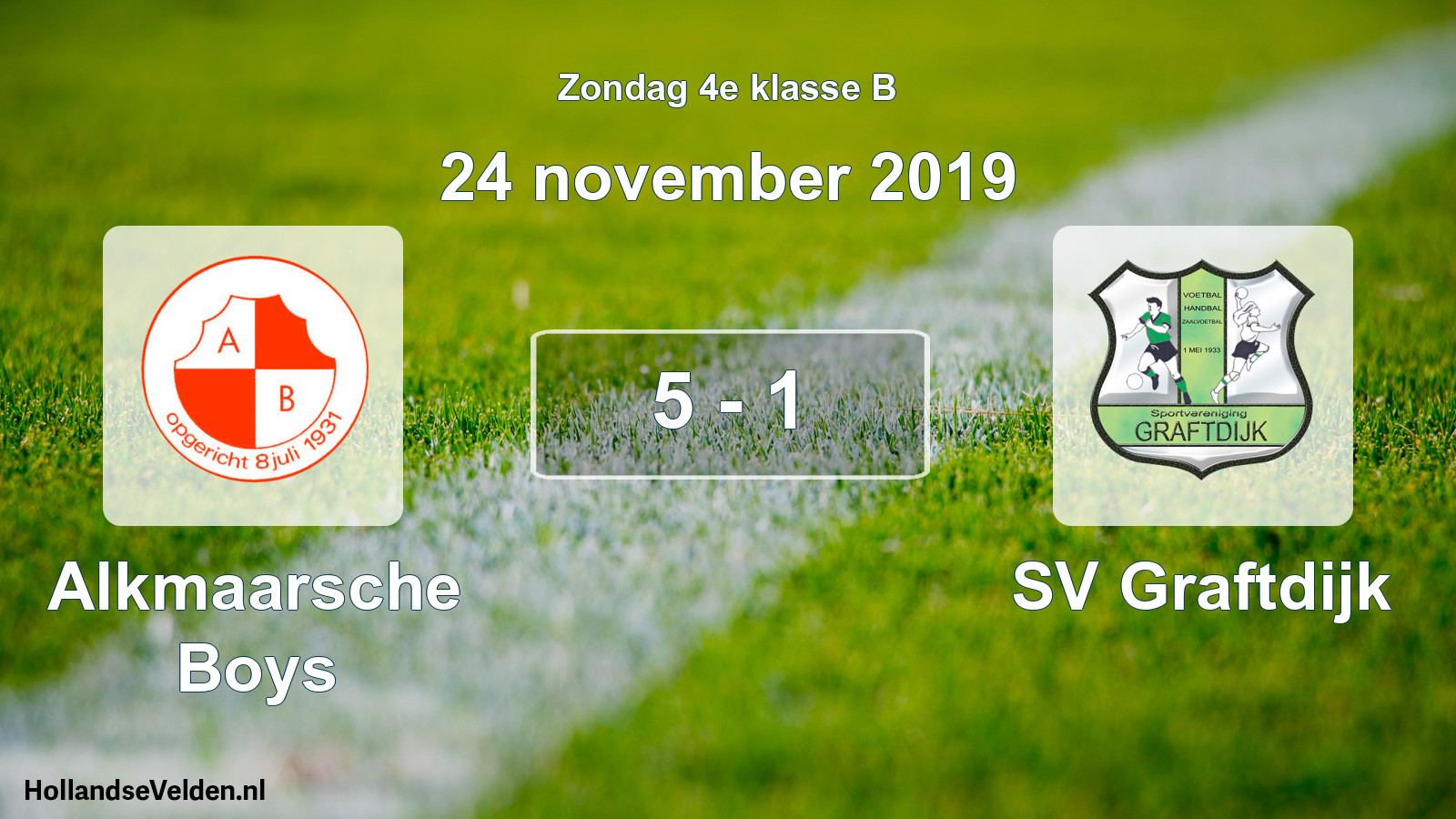 Total number of matches played: Alkmaarsche Boys - SV Graftdijk 5 - 1 (24 November 2019)