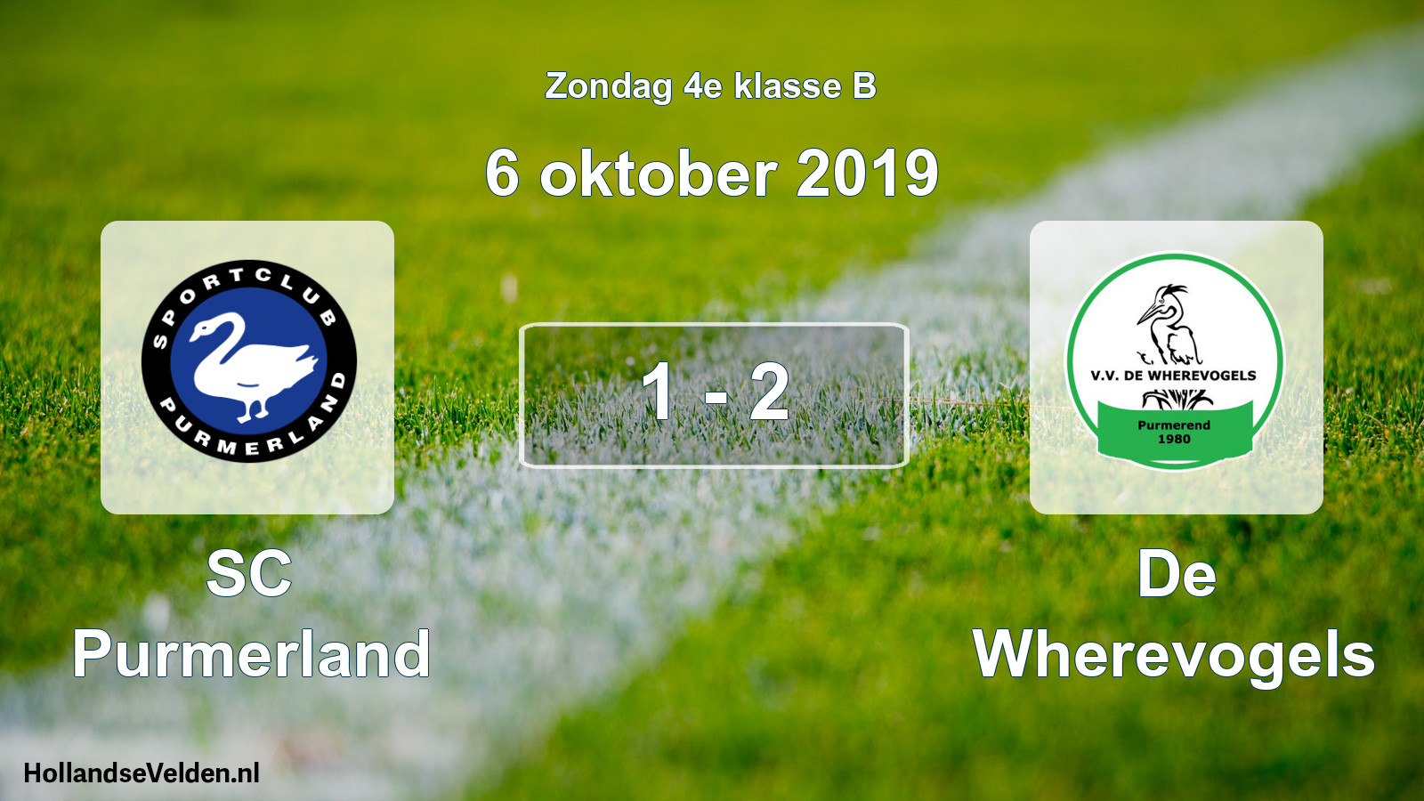 Total number of matches played: SC Purmerland - De Wherevogels 1 - 2 (6 October 2019)