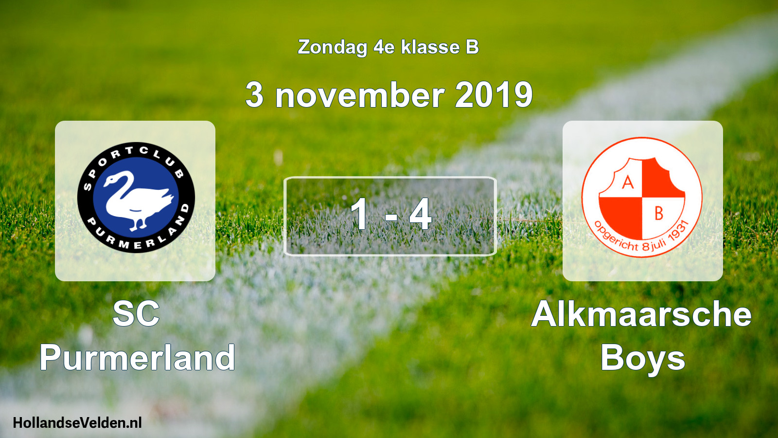 Total number of matches played: SC Purmerland - Alkmaarsche Boys 1 - 4 (3 November 2019)