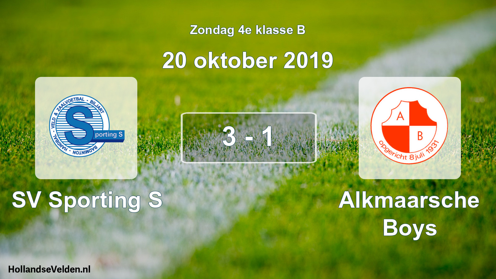 Total number of matches played: SV Sporting S - Alkmaarsche Boys 3 - 1 (20 October 2019)