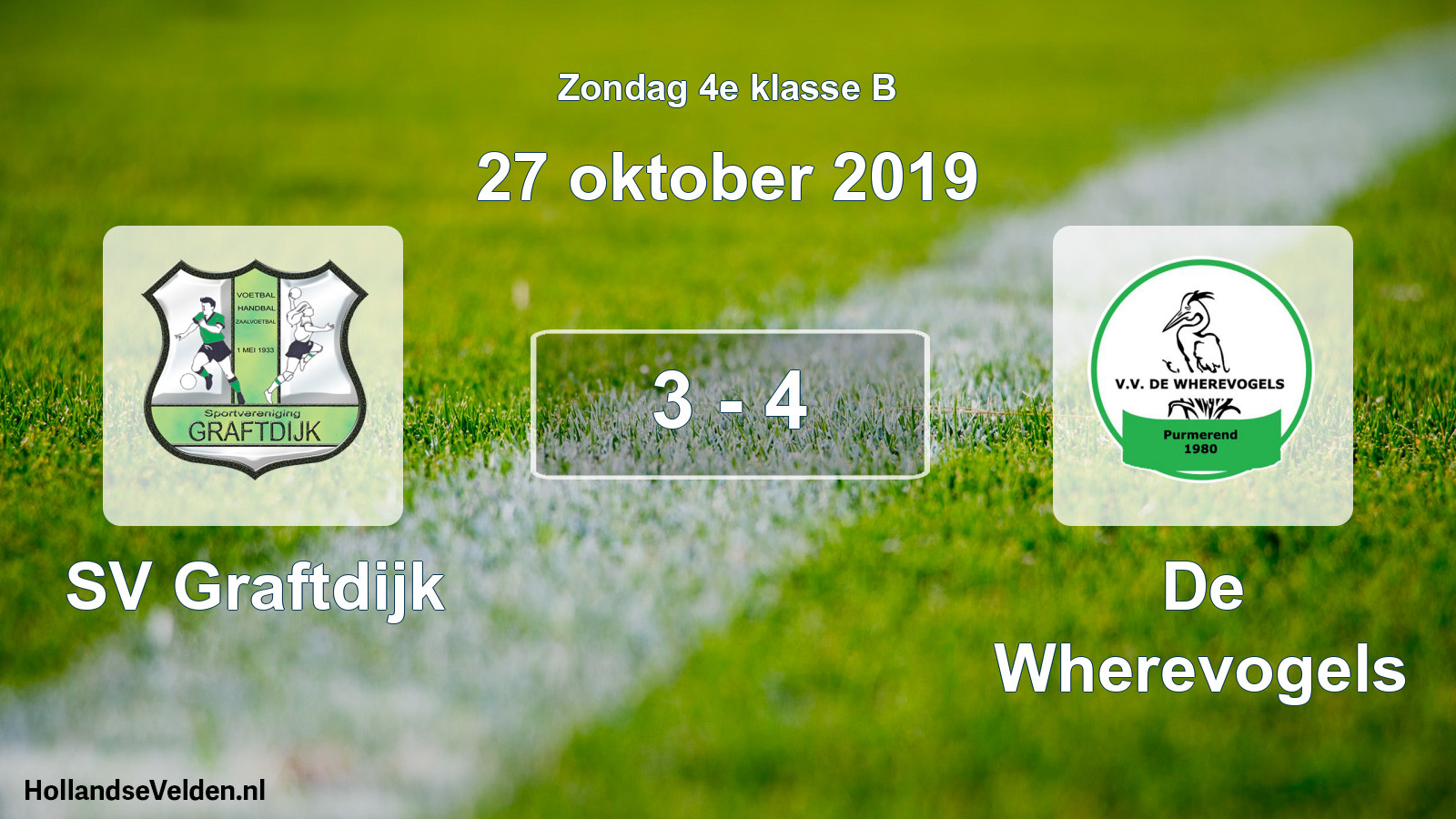 Total number of matches played: SV Graftdijk - De Wherevogels 3 - 4 (27 October 2019)