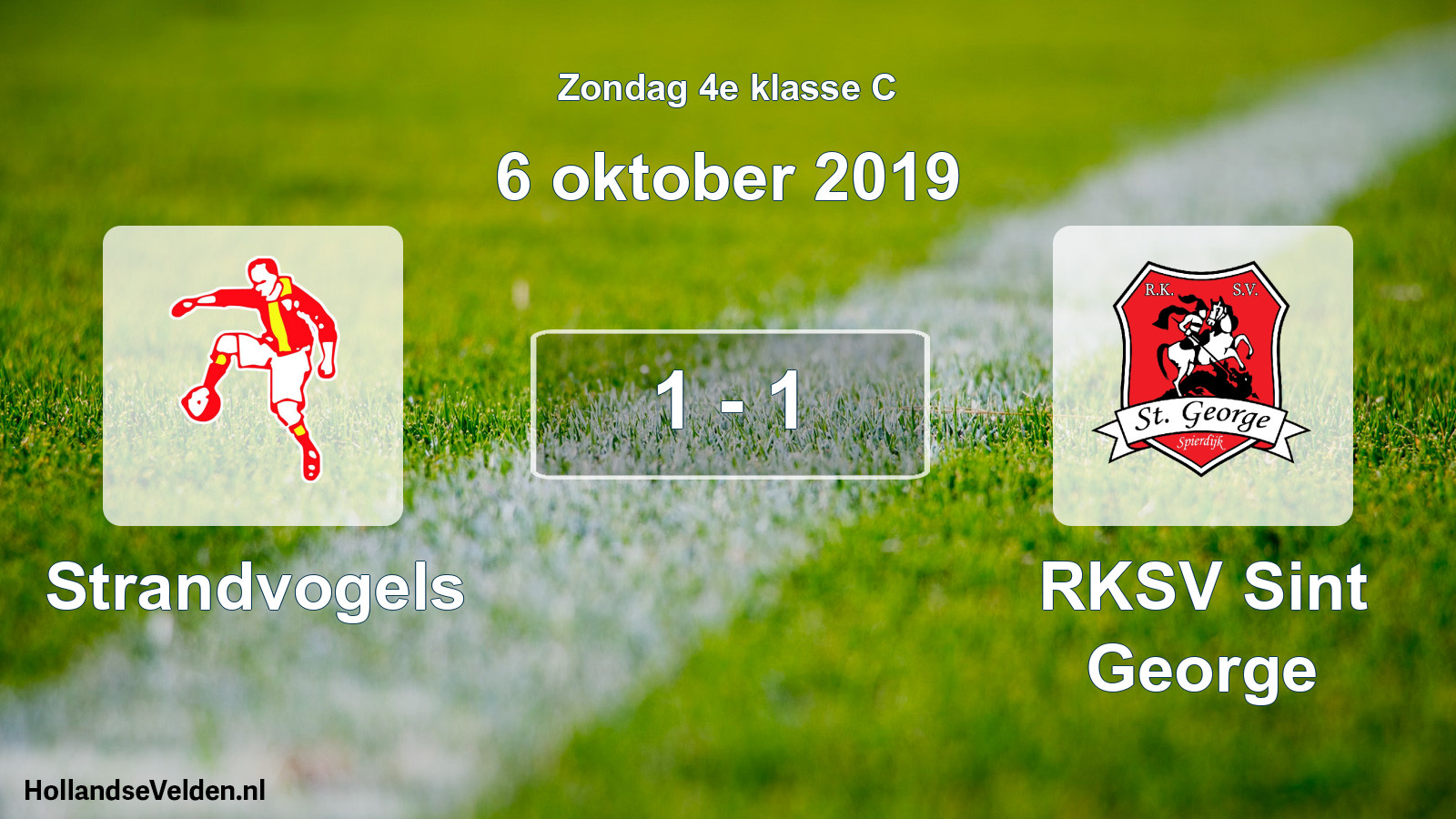 Total number of matches played: Strandvogels - RKSV Sint George 1 - 1 (6 October 2019)