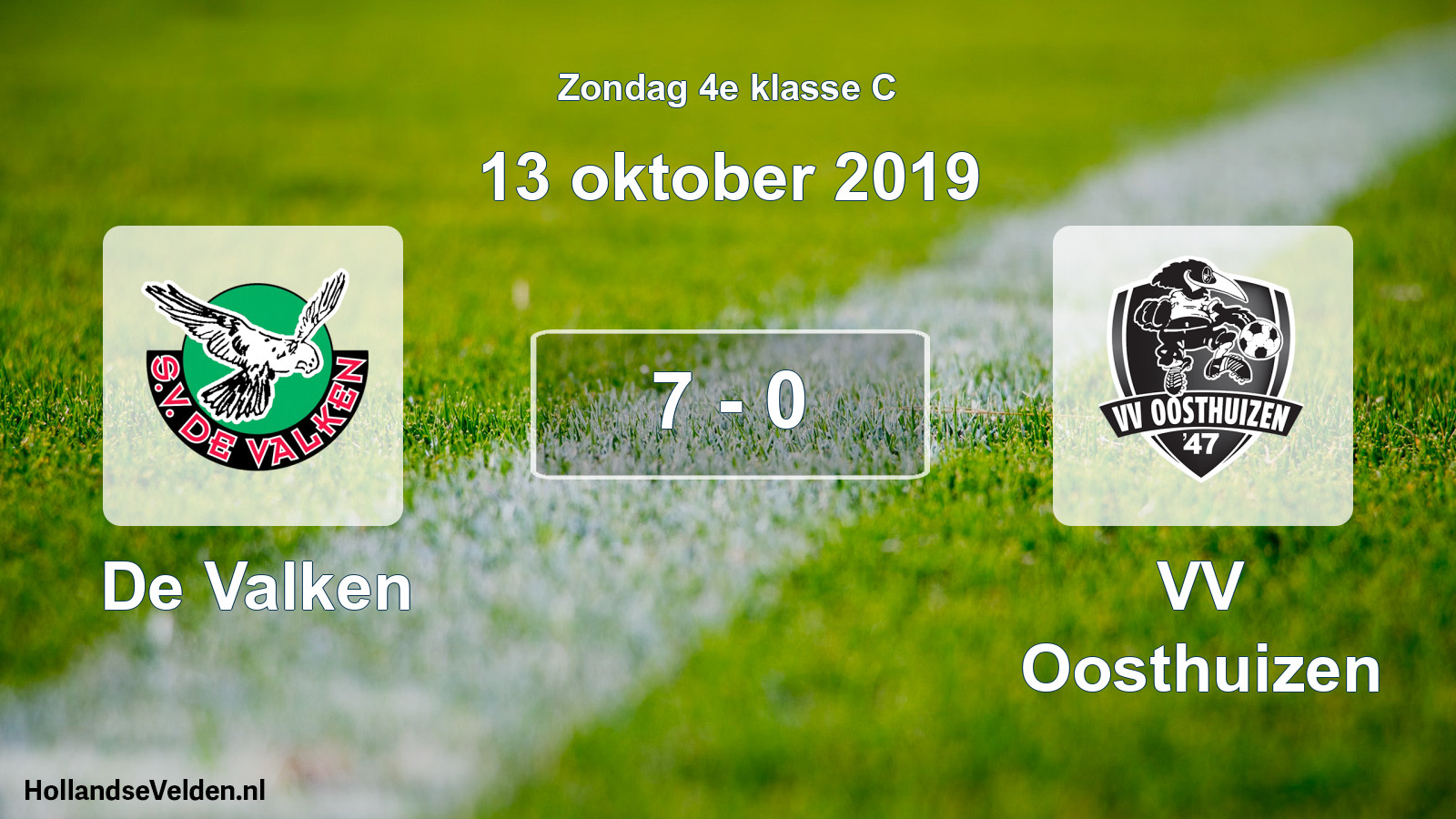 Total number of matches played: De Valken - VV Oosthuizen 7 - 0 (13 October 2019)