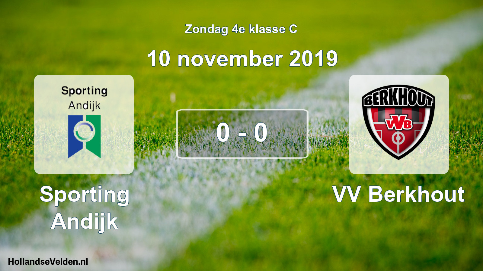 Total number of matches played: Sporting Andijk - VV Berkhout 0 - 0 (10 November 2019)