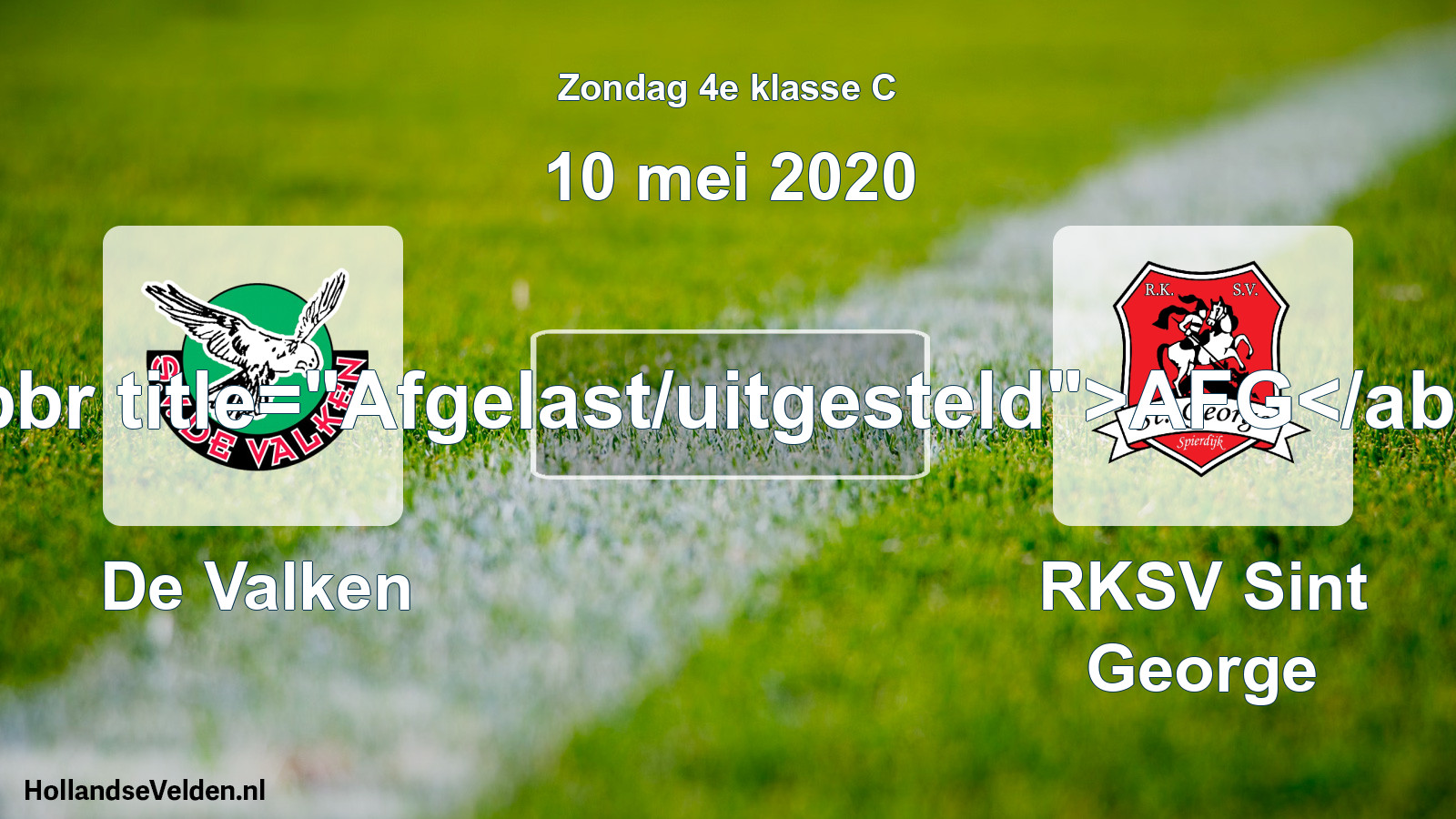 Scheduled Match: De Valken - RKSV Sint George (10 May 2020)