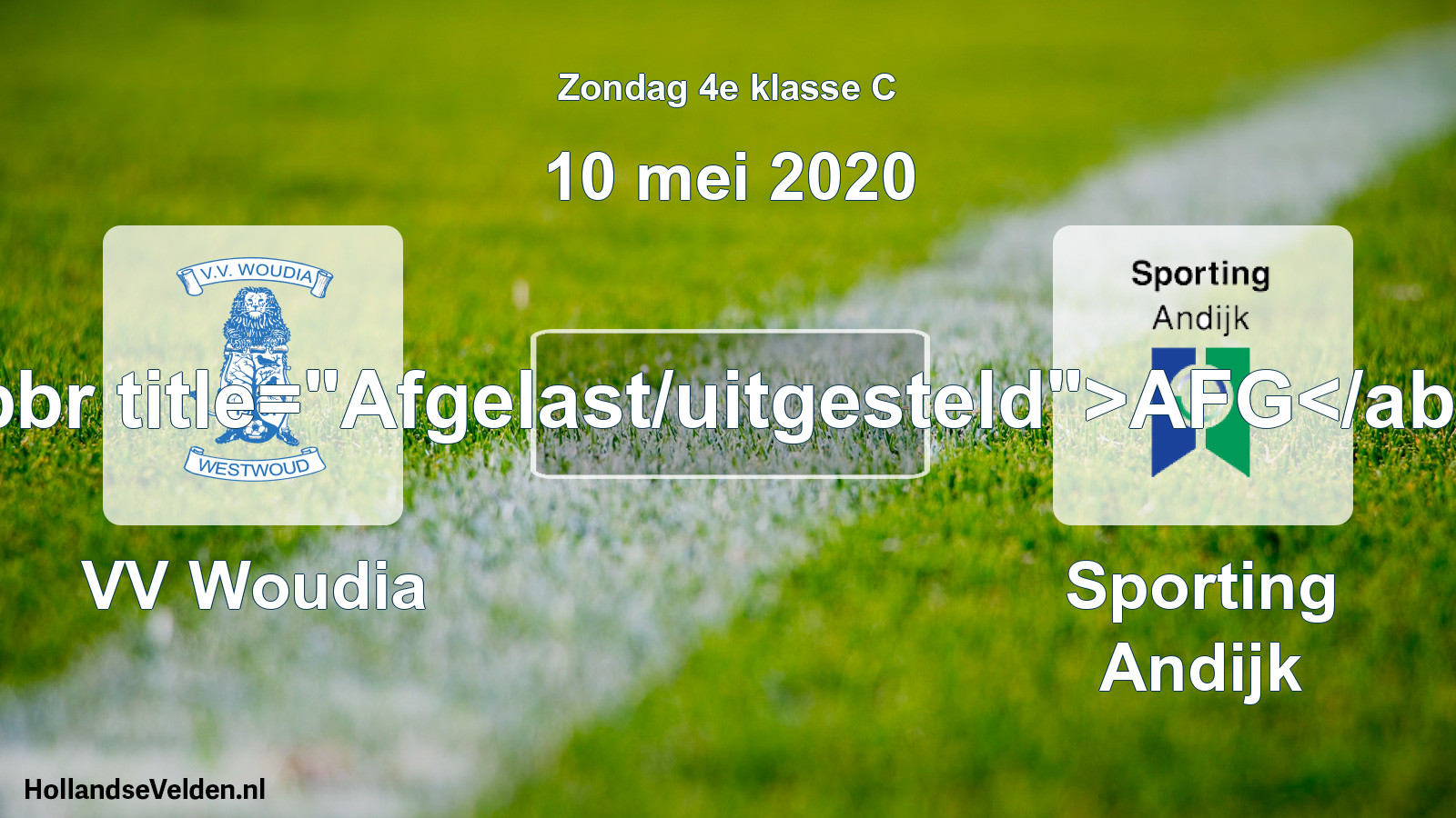 Scheduled Match: VV Woudia - Sporting Andijk (10 May 2020)