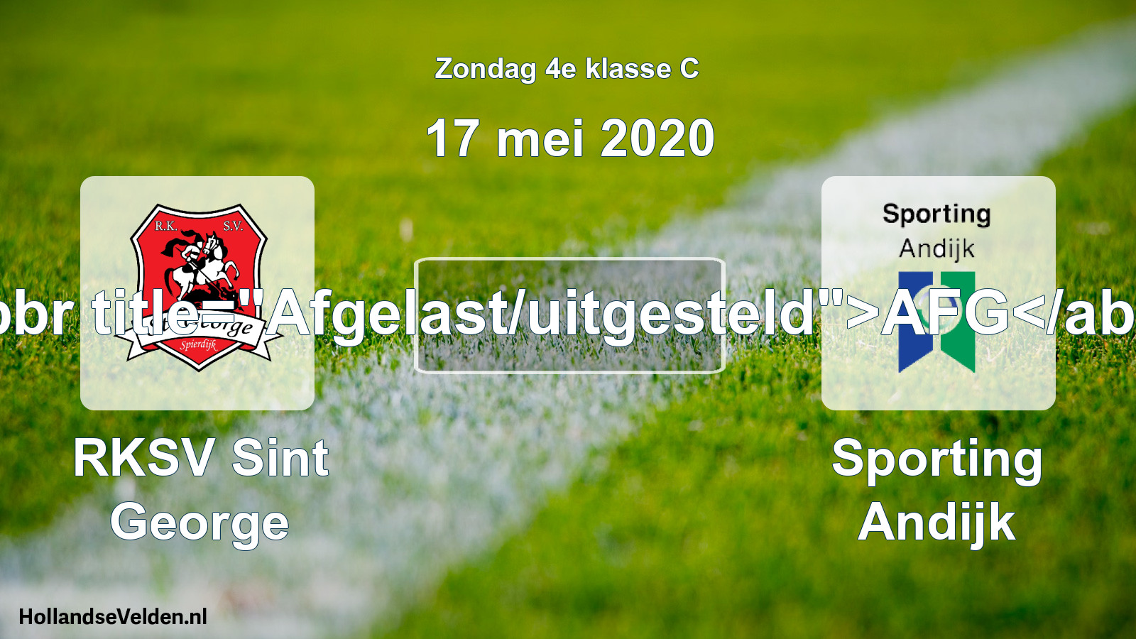 Scheduled Match: RKSV Sint George - Sporting Andijk (17 May 2020)