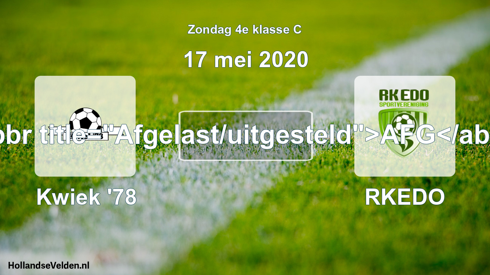 Scheduled Match: Kwiek '78 - RKEDO (17 May 2020)