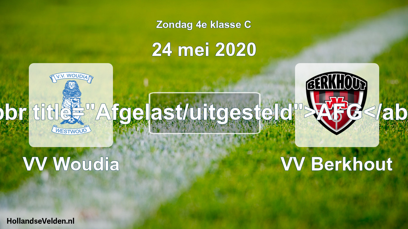 Scheduled Match: VV Woudia - VV Berkhout (24 May 2020)