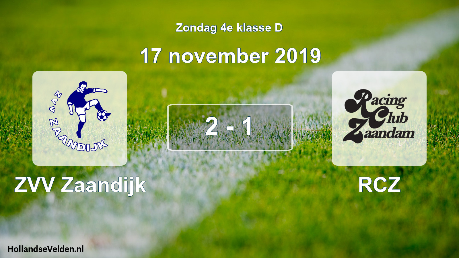 Total number of matches played: ZVV Zaandijk - RCZ 2 - 1 (17 November 2019)