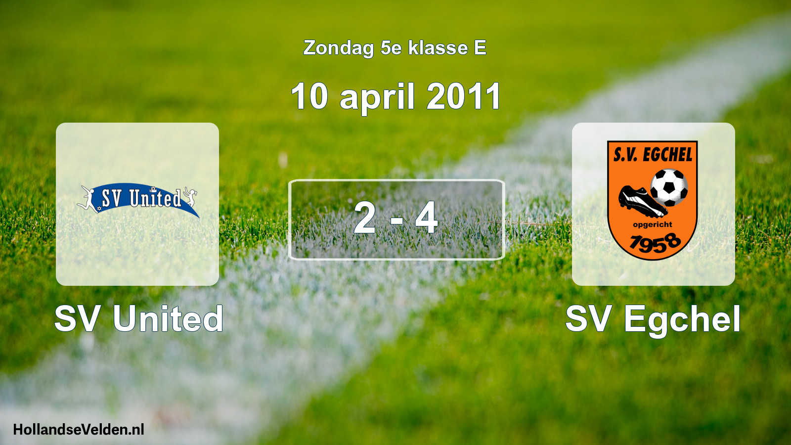 Total number of matches played: SV United - SV Egchel 2 - 4 (10 April 2011)