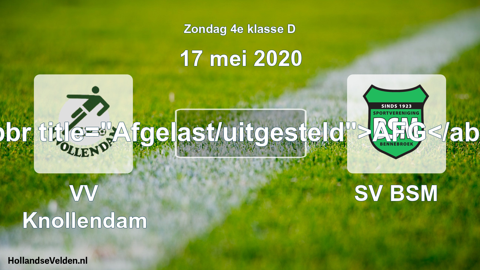 Scheduled Match: VV Knollendam - SV BSM (17 May 2020)