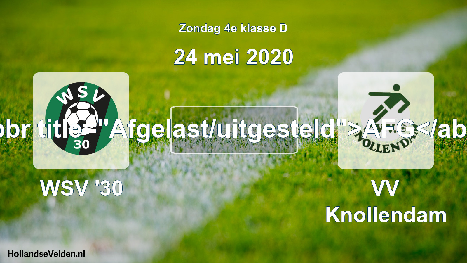 Scheduled Match: WSV '30 - VV Knollendam (24 May 2020)