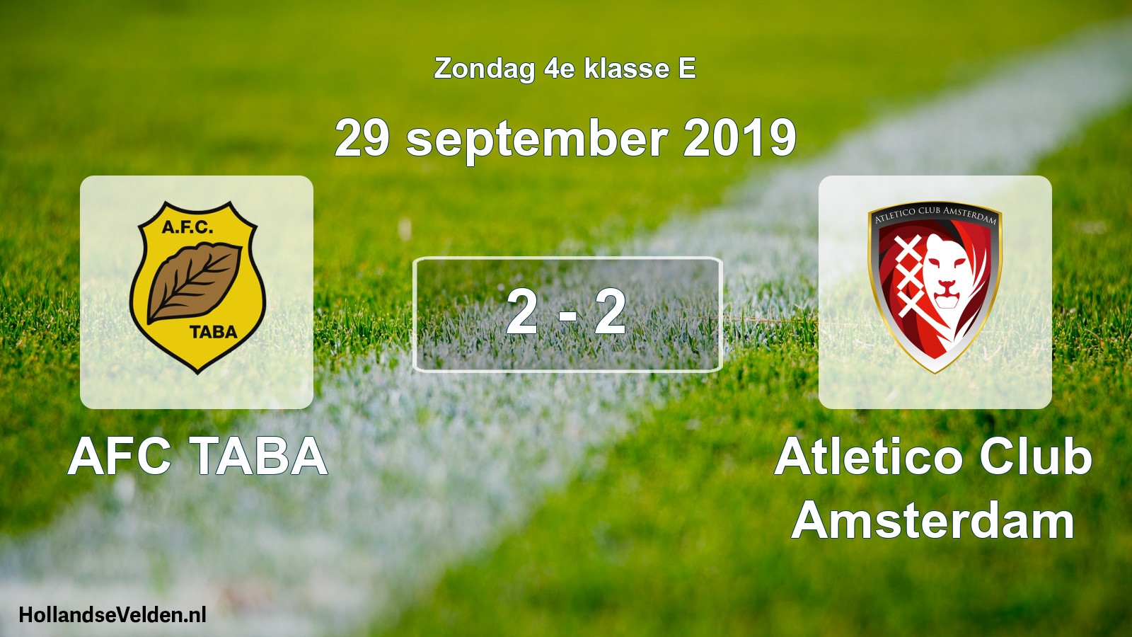 Total number of matches played: AFC TABA - Atletico Club Amsterdam 2 - 2 (29 September 2019)