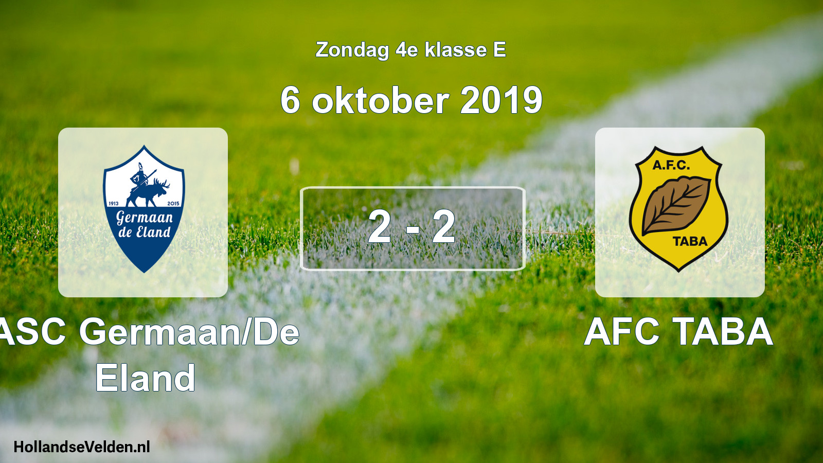 Total number of matches played: ASC Germaan/De Eland - AFC TABA 2 - 2 (6 October 2019)